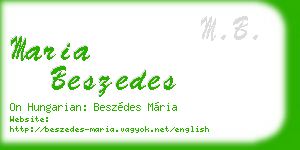 maria beszedes business card